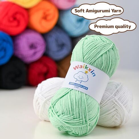 20 Pack of Fluffy Cotton Yarn for Crocheting and Knitting, 35.27oz/2620yds 100% Cotton Yarn, 5 Ply Soft Crochet Amigurumi Yarn for DIY Crafts&Puzzle,Socks,Hats.(Set A) in Saudi Arabia