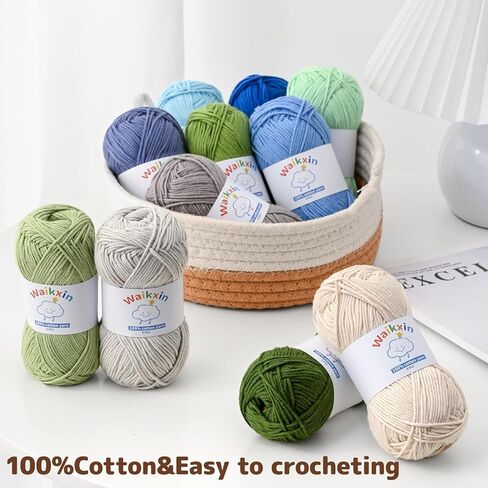 20 Pack of Fluffy Cotton Yarn for Crocheting and Knitting, 35.27oz/2620yds 100% Cotton Yarn, 5 Ply Soft Crochet Amigurumi Yarn for DIY Crafts&Puzzle,Socks,Hats.(Set A) in Saudi Arabia