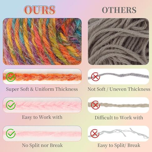 Aeelike Ombré Yarn for Crocheting, 2 PCS Colorful Gradient Yarn #4 Medium, Each 190g(6.7 oz) 400m(437.5 Yards) 71% Acrylic 29% Nynon, Soft Cake Crochet Yarns for Blanket, Scraves, Sweaters, Color A in Kuwait