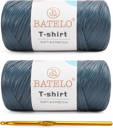 2 Pack Leather T-Shirt Yarn for Beginner Crochet Bags/Basket/Coaster, 400g/144yds High Elastic Thick Polyester Fabric (7# Dark Green) in Saudi Arabia