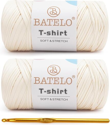 2 Pack Leather T-Shirt Yarn for Beginner Crochet Bags/Basket/Coaster, 400g/144yds High Elastic Thick Polyester Fabric (7# Dark Green) in Saudi Arabia