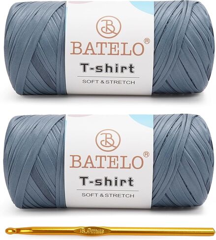 2 Pack Leather T-Shirt Yarn for Beginner Crochet Bags/Basket/Coaster, 400g/144yds High Elastic Thick Polyester Fabric (7# Dark Green) in Saudi Arabia