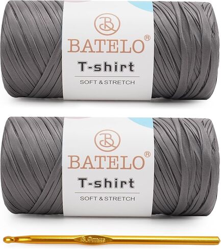 2 Pack Leather T-Shirt Yarn for Beginner Crochet Bags/Basket/Coaster, 400g/144yds High Elastic Thick Polyester Fabric (7# Dark Green) in Saudi Arabia