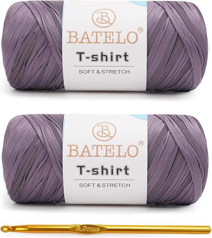 2 Pack Leather T-Shirt Yarn for Beginner Crochet Bags/Basket/Coaster, 400g/144yds High Elastic Thick Polyester Fabric (7# Dark Green) in Saudi Arabia