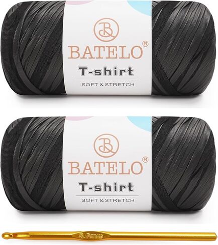 2 Pack Leather T-Shirt Yarn for Beginner Crochet Bags/Basket/Coaster, 400g/144yds High Elastic Thick Polyester Fabric (7# Dark Green) in Saudi Arabia