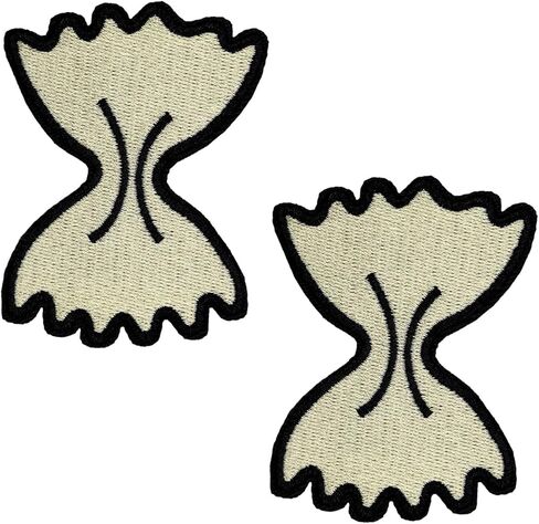 3'' Bow Pasta Farfalle Italian Cooking Embroidered Iron On Patches Pack of 2 in Kuwait