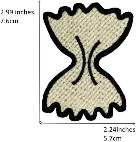 3'' Bow Pasta Farfalle Italian Cooking Embroidered Iron On Patches Pack of 2 in Kuwait
