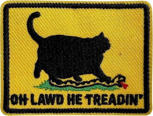 Oh Lawd He Treadin' Patch, Funny Cat Meme Embroidered Hook and Loop Morale Patch, 3 Inch Tactical Patch for Backpacks Jackets Vests in Kuwait