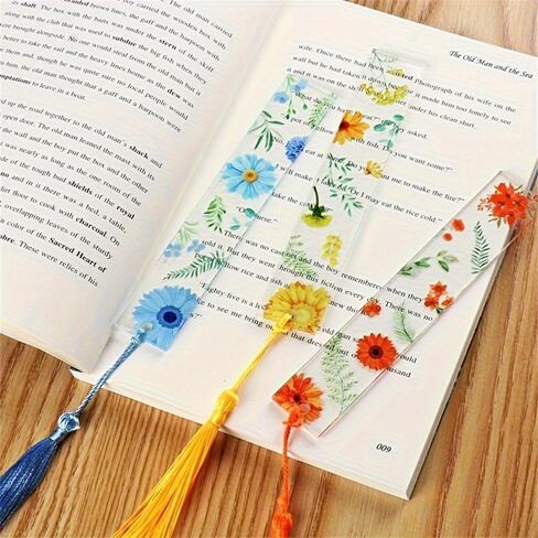 60 PCS Acrylic Blank Labels, Including 30 Rectangular Clear Acrylic Sheets, 30 Tassels, Blank Label Decorations, Bookmarks with Tassels, Bookmark Label Keychains, Hole-Punched Designs in Kuwait