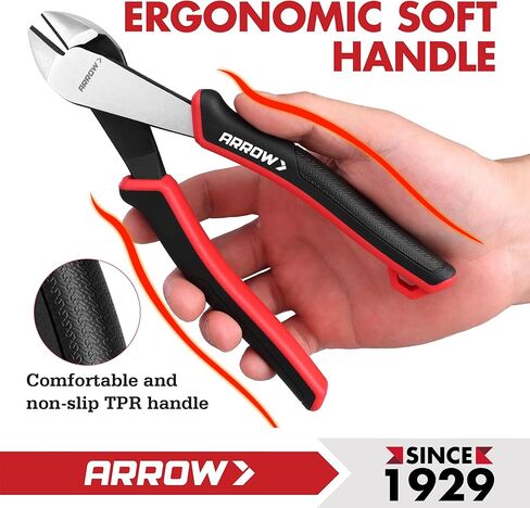 ARROW 6PCS Pliers Set, 8" Long Nose, Diagonal Cutting, Linesman, Slip Joint, 8" & 10" Groove Joint, Dual-Color Non-Slip Handle, Carbon Steel, for DIY, Home Repair & Maintenance in Kuwait