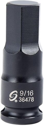 SUNEX Tools 3/8 in. Drive 9/16 in. 6-Point Hex Bit Impact Socket, CR-MO Steel, Model 36478 in Kuwait
