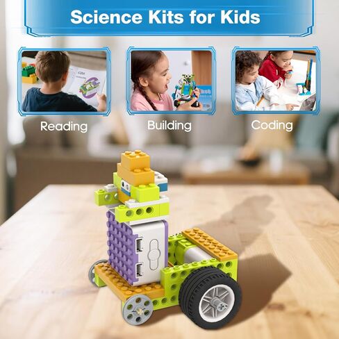 ICQbot 10 in 1 Coding Robot Kit,270+ Piece ScratchJr Learning Educational APP Remote Voice Programming Building Toys for Age 5+ Kids in Kuwait