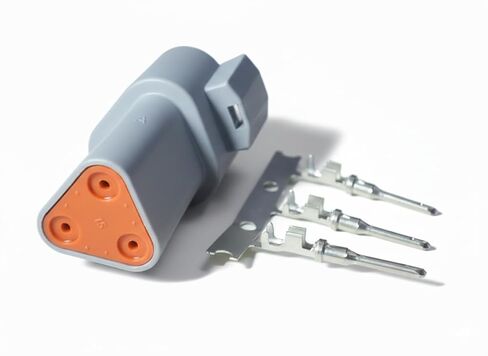 DT04-3P 3 Pin Connector Kit, Waterproof Automotive Electrical Plug, DT Series Male Connector with 3 Solid Contacts & W3P Wedge Lock, 14-20 AWG in Kuwait