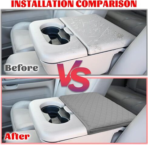 غطاء مسند ذراع وحدة التحكم المركزية متوافق مع Ford F250 F350 F450 1999-2010 & F550 2001-2005 غطاء وسادة صندوق مسند ذراع جلدي وسادة وحدة التحكم الوسطى رمادي (مقعد القفز فقط) in Kuwait