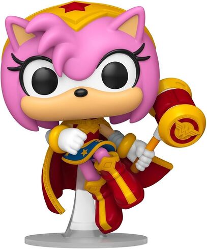 Funko Pop! Heroes: JLA & Sonic - Amy Rose as Wonder Woman - Sonic + DC Comics - Collectable Vinyl Figure - Gift Idea - Official Merchandise - Toys for Kids & Adults - DC Comics Fans in Kuwait