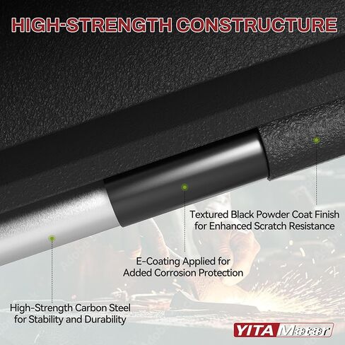 YITAMOTOR Running Boards Compatible with 2019-2026 Chevy Silverado/GMC Sierra 1500 Crew Cab, 2020-2026 2500HD 3500HD, Steel Side Steps w/ 2 Raised Steps for Bed Access, Black Textured Nerf Bars in Kuwait