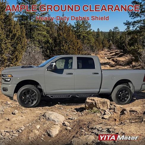 YITAMOTOR Running Boards Compatible with 2019-2026 Chevy Silverado/GMC Sierra 1500 Crew Cab, 2020-2026 2500HD 3500HD, Steel Side Steps w/ 2 Raised Steps for Bed Access, Black Textured Nerf Bars in Kuwait