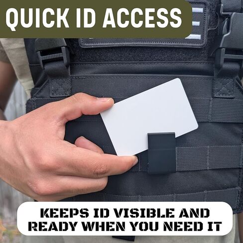 MOLLE ID Holder - Tactical ID Badge Holder for Police ID, Military ID, or Driver's License -Fits All Molle Vests Or Duty Belts - Clip On Card Holder - Law Enforcement Accessories/Police Officer Gear in Saudi Arabia