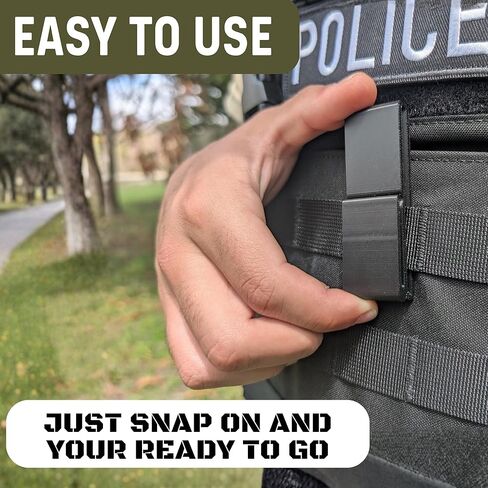 MOLLE ID Holder - Tactical ID Badge Holder for Police ID, Military ID, or Driver's License -Fits All Molle Vests Or Duty Belts - Clip On Card Holder - Law Enforcement Accessories/Police Officer Gear in Saudi Arabia