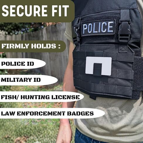 MOLLE ID Holder - Tactical ID Badge Holder for Police ID, Military ID, or Driver's License -Fits All Molle Vests Or Duty Belts - Clip On Card Holder - Law Enforcement Accessories/Police Officer Gear in Saudi Arabia