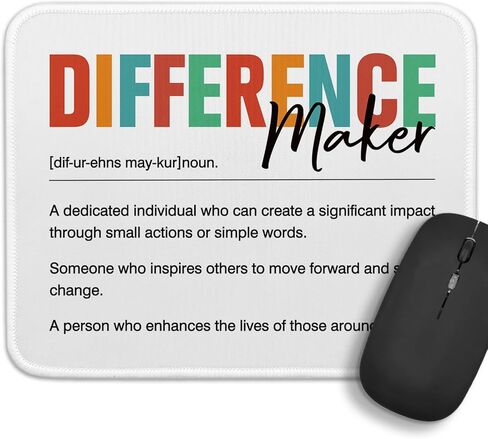 Difference Maker Funny Office Square Non-Slip Waterproof Stitched Edge Mouse Pad, for Wireless Mouse Computers Home, Gifts for Coworker Leader Mentor Teacher Boss Friend, Employee Appreciation Gifts in Kuwait