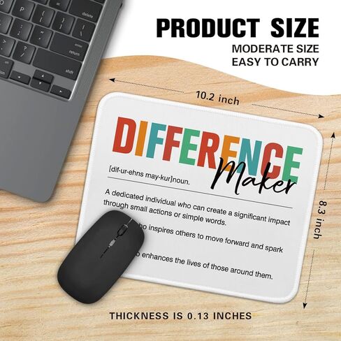 Difference Maker Funny Office Square Non-Slip Waterproof Stitched Edge Mouse Pad, for Wireless Mouse Computers Home, Gifts for Coworker Leader Mentor Teacher Boss Friend, Employee Appreciation Gifts in Kuwait