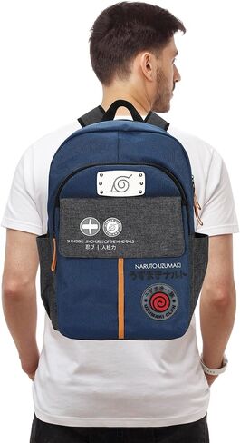 حقيبة ظهر ركاب للبالغين من Bioworld Naruto Shippuden Shinobi Symps باللون الأزرق مقاس 17.5 بوصة in Kuwait