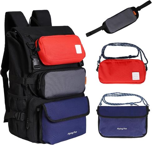 FLYINGFOX Men's and Women's Detachable Outdoor Sports and Casual Backpack with Laptop Compartment, Ideal for Daily Commuting, Outdoor Activities and School （black） in Kuwait