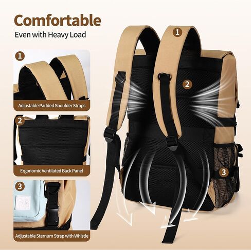 FLYINGFOX Men's and Women's Detachable Outdoor Sports and Casual Backpack with Laptop Compartment, Ideal for Daily Commuting, Outdoor Activities and School （black） in Kuwait