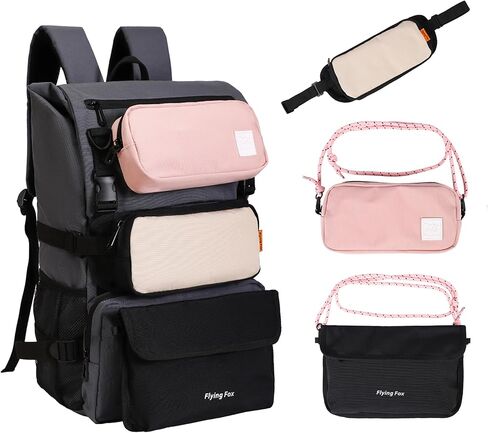 FLYINGFOX Men's and Women's Detachable Outdoor Sports and Casual Backpack with Laptop Compartment, Ideal for Daily Commuting, Outdoor Activities and School （black） in Kuwait
