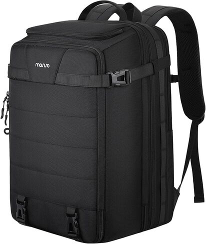 MOSISO 40L Travel Backpack for Women Men, 17-17.3 inch Expandable Extra Large Laptop Backpack Flight Approved Anti-theft, TSA Computer Daypack Bag with USB Port for Weekender Business Hiking, Black in Kuwait