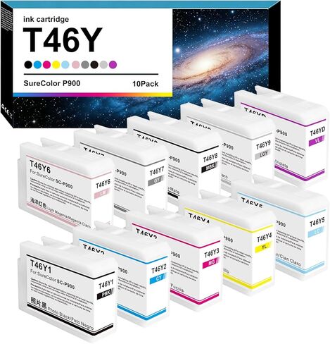 خراطيش حبر T46Y مجموعة حبر SC-P900 بديلة Ultrachrome PRO10 لطابعة SureColor P900 (10 عبوات) in Kuwait