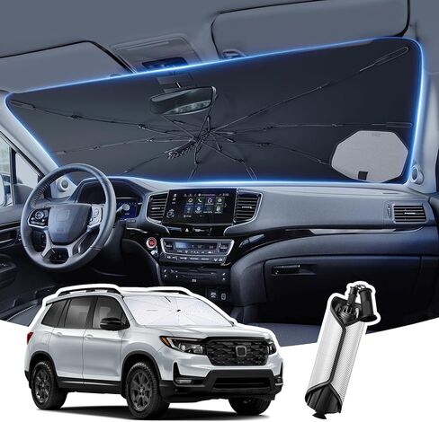 [2026 Upgrade] Windshield Sun Shade Cover for Honda Passport 2026 2025-2019 - Front Window Shades Umbrella for Windshield Sun Visor Protector, Foldable Sunshades Block UV Cooler Car Accessories in Saudi Arabia