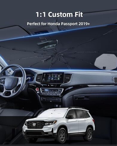 [2026 Upgrade] Windshield Sun Shade Cover for Honda Passport 2026 2025-2019 - Front Window Shades Umbrella for Windshield Sun Visor Protector, Foldable Sunshades Block UV Cooler Car Accessories in Saudi Arabia