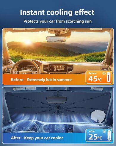[2026 Upgrade] Windshield Sun Shade Cover for Honda Passport 2026 2025-2019 - Front Window Shades Umbrella for Windshield Sun Visor Protector, Foldable Sunshades Block UV Cooler Car Accessories in Saudi Arabia