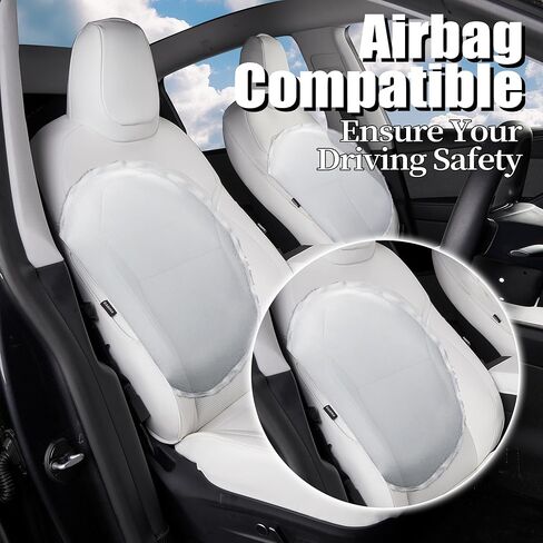 Car Seat Covers for Tesla Model Y seat Cover 2025 2026 Juniper Full Set Custom Front & Back Seat Protector Accessories Breathable Easy to Clean White in Saudi Arabia
