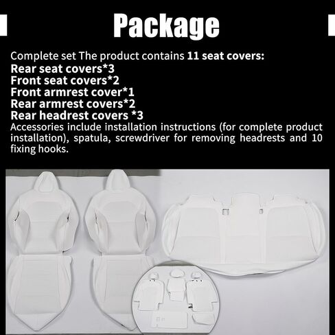 Car Seat Covers for Tesla Model Y seat Cover 2025 2026 Juniper Full Set Custom Front & Back Seat Protector Accessories Breathable Easy to Clean White in Saudi Arabia