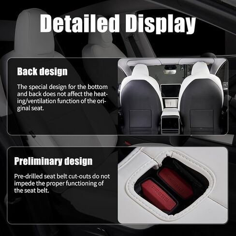 Car Seat Covers for Tesla Model Y seat Cover 2025 2026 Juniper Full Set Custom Front & Back Seat Protector Accessories Breathable Easy to Clean White in Saudi Arabia