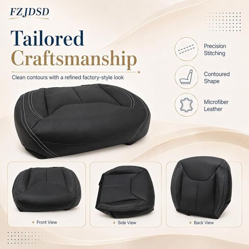 FZJDSD Black Driver Side Bottom Microfiber Leather Replacement Seat Cover Compatible with Jeep Wrangler Rubicon 2013 2014 2015 2016 2017 in Kuwait
