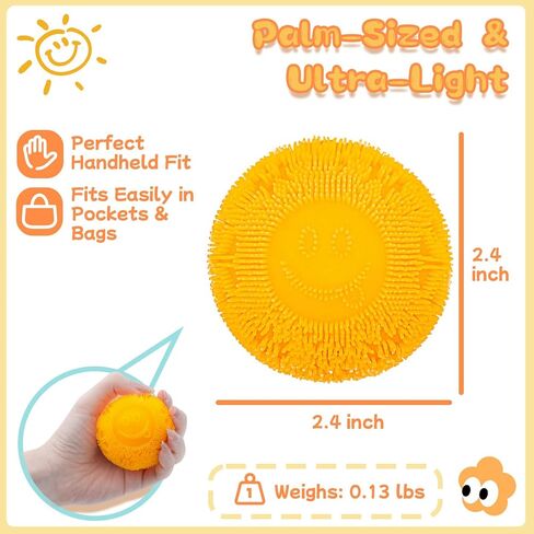 Smile Face Fuzz Stress Ball - Soft Squishy Fidget Toy for Anxiety Relief, Squish Sensory Fidget Toy, Soft Squishy Ball for Kids Adults ADHD Autism in Saudi Arabia