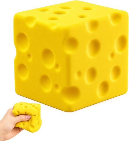 Super Cheese Squishy, Big Cheese Squishy Squeezy Cheese Upgraded One-Piece PU Slow Rising Stress Relief Toy, 2.76 Inch Large Sensory Fidget Cube for Adults Kids, Graduation Gift in Saudi Arabia