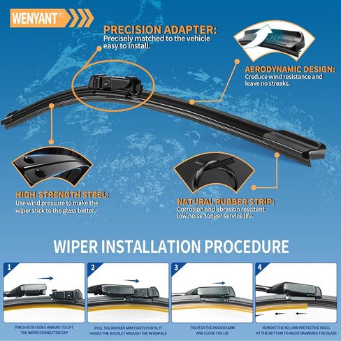 Windshield Wiper Blades for My Car Original Equipment Automotive Replacement Compatible with 2007-2017 VW Volkswagen Tiguan Front and Rear Wiper Blades Set - 24"/21"/13"(Set of 3) in Saudi Arabia