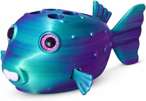 S I Schaller Industries Aesthetic Pen Holder for Desk 16mm Slot Size-Fun Metallic Purple Green Caterpillar Pencil Holder - Cute Pen Rack Holds 15 Pens, Compatible with Pencil, Marker & Office Supplies in Saudi Arabia
