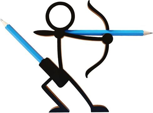 Creative Archer Pen Holder, Cool 3D Printed Stickman Pencil Display Stand, Fun Desktop Decoration & Executive Desk Toy, Holding 2 Pens for Home Office Setup in Kuwait