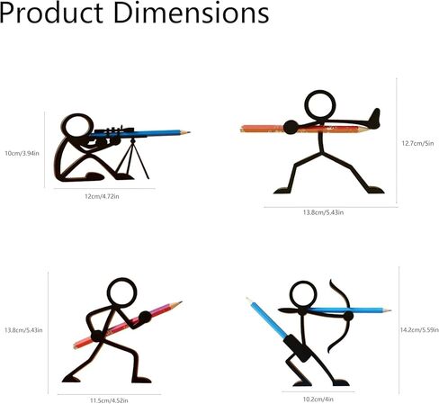Creative Archer Pen Holder, Cool 3D Printed Stickman Pencil Display Stand, Fun Desktop Decoration & Executive Desk Toy, Holding 2 Pens for Home Office Setup in Kuwait