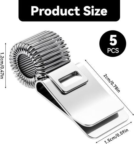 5 Pack Spring Loop Pen Holder for Notebook, Metal Pen Holder Clip for Journal, Planner, Clipboard and Folder, Silver, Fits Boards Under 2mm in Saudi Arabia