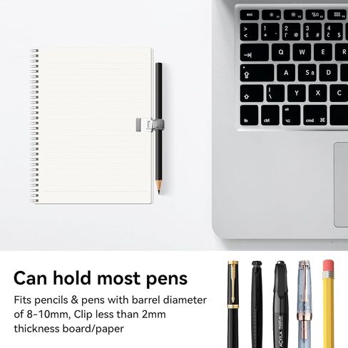5 Pack Spring Loop Pen Holder for Notebook, Metal Pen Holder Clip for Journal, Planner, Clipboard and Folder, Silver, Fits Boards Under 2mm in Saudi Arabia
