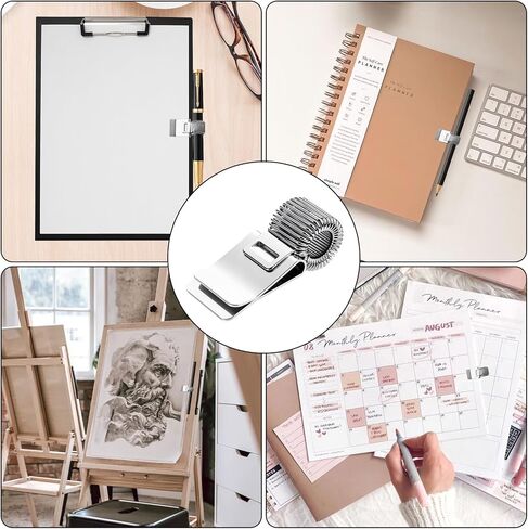 5 Pack Spring Loop Pen Holder for Notebook, Metal Pen Holder Clip for Journal, Planner, Clipboard and Folder, Silver, Fits Boards Under 2mm in Saudi Arabia