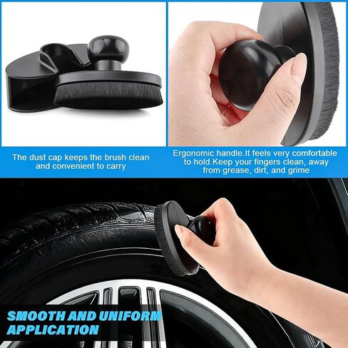 Car Tire Shine Applicator, Automotive Tire Dressing Applicator Brush with Storage Stand for Vehicles Tires Shine Polish Wax and Car Wash, with Cars Interior Cleaning Brush in Saudi Arabia