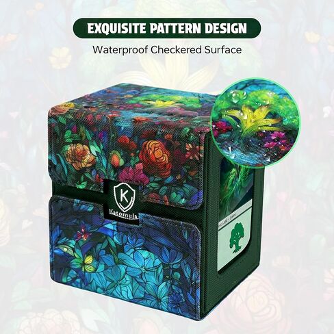 Katomula Card Deck Box for MTG Commander, Trading Cards Case Holds 100 Double-Sleeved Cards with Commander Display and Dice Tray-Forest in Kuwait